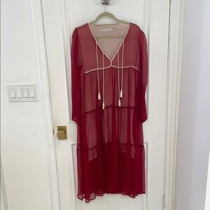 Sheer Red Boho Dress